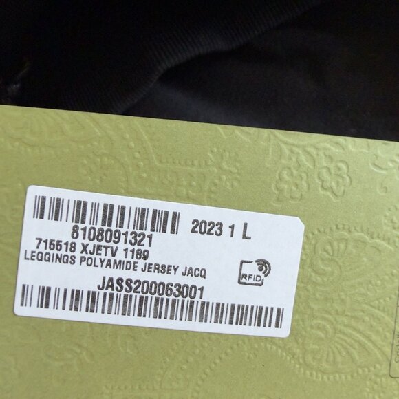 NWT GUCCI BLACK LEGGINGS LOGO Jersey Polyamide Sz L - Picture 8 of 8